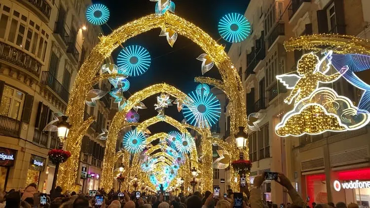 Kerstlichtshow Calle Larios Malaga