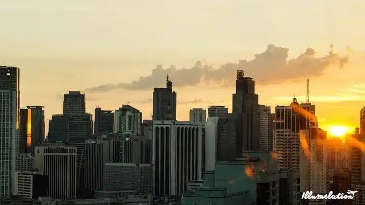 Manila Skyline at sunset.