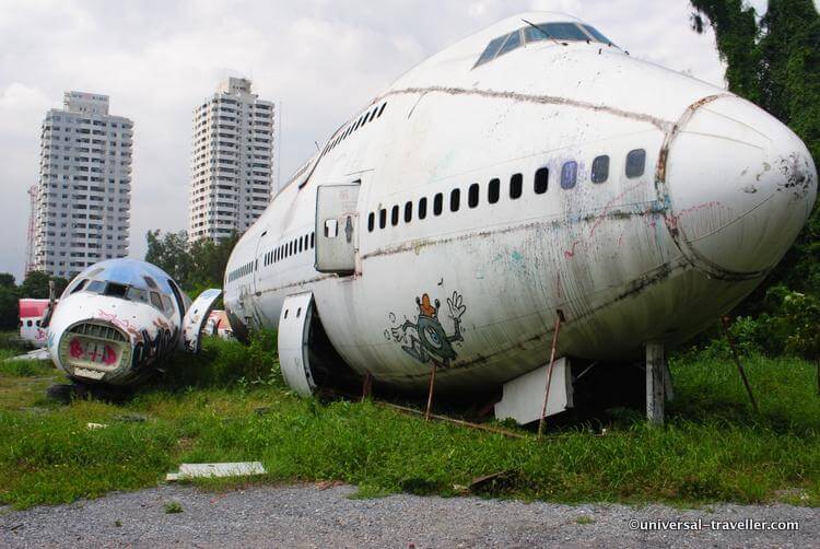 A Huge Boeing 747 At Airplane Graveyard Bangkok.