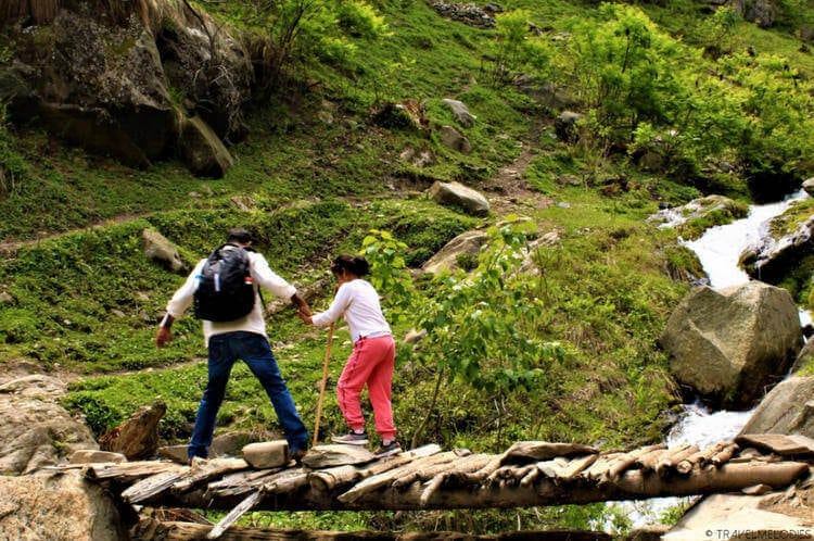 Best Hikes In The World - This Is How We Crossed Narrow Bridges Made Of Wood Logs!