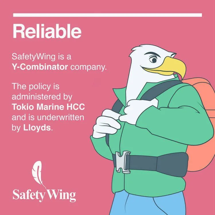 Safetywing's Policies Are Underwritten By One Of The Oldest Insurance Providers In The World—Tokio Marine.