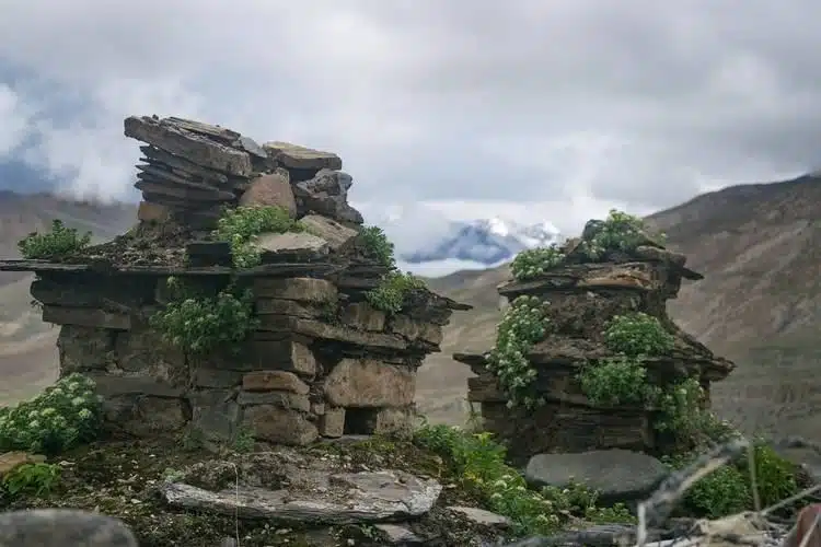 Annapurna Circuit Nepal Trekking Snow Mountain Buddhist Religion Structure