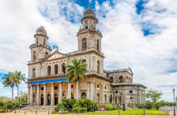 View At The Old Santiago Cathedral Of Managua In Nicaragua