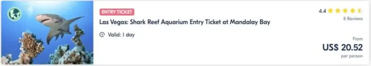 Las Vegas Shark Reef Aquarium Entry Ticket At Mandalay Bay