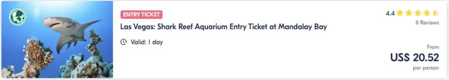 Eintrittskarte Für Das Las Vegas Shark Reef Aquarium Im Mandalay Bay