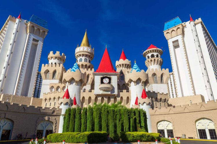 Spaziergang Durch Das Excalibur Schloss In Las Vegas