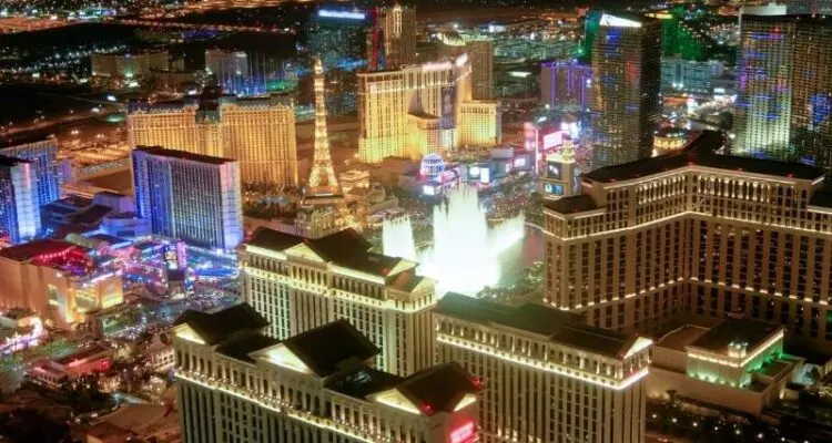 Helicopter Flight At Night Over The Las Vegas Strip 1