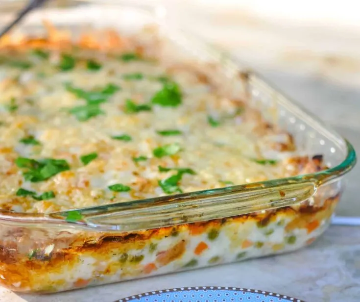 Crustless Chicken Pot Pie Casserole Scaled