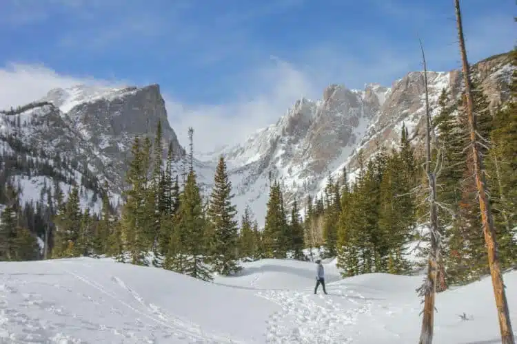 Snowshoeing To Dream Lake