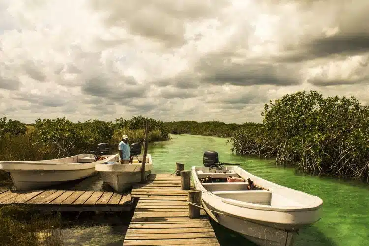 Boat-At-Floating-River