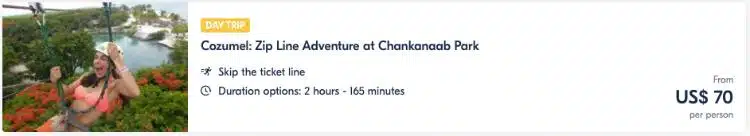 Aventure En Tyrolienne à Cozumel Au Parc Chankanaab