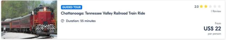 Chattanooga Tennessee Valley Railroad Zugfahrt