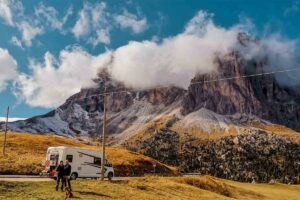 living out of a van sella-pass-dolomites