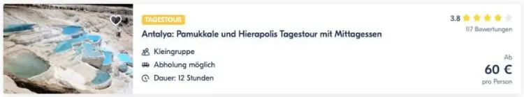 Die 22 schönsten Sehenswürdigkeiten in der Türkei 9 Antalya Pamukkale und Hierapolis Tagestour mit Mittagessen