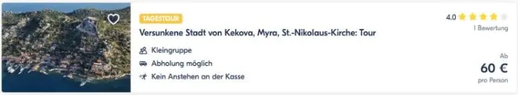 Die 22 schönsten Sehenswürdigkeiten in der Türkei 18 Versunkene Stadt von Kekova Myra St.-Nikolaus-Kirche Tour