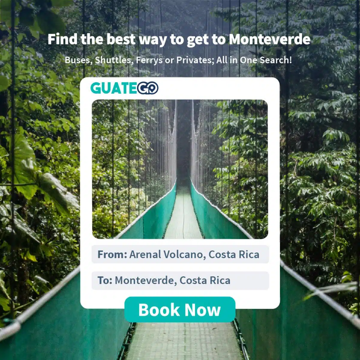 Du Volcan Arenal à Monteverde - Guatego