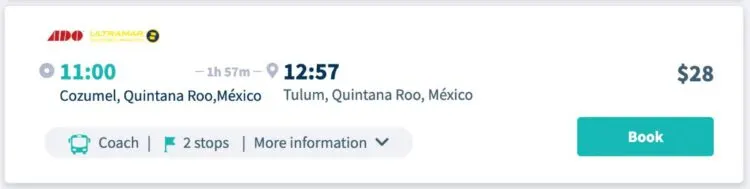 Traghetto E Autobus Da Cozumel A Tulum