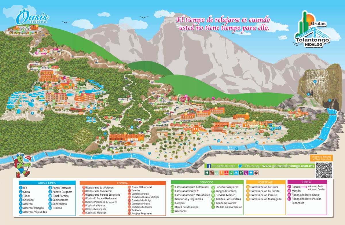 Mapa De Grutas De Tolantongo
