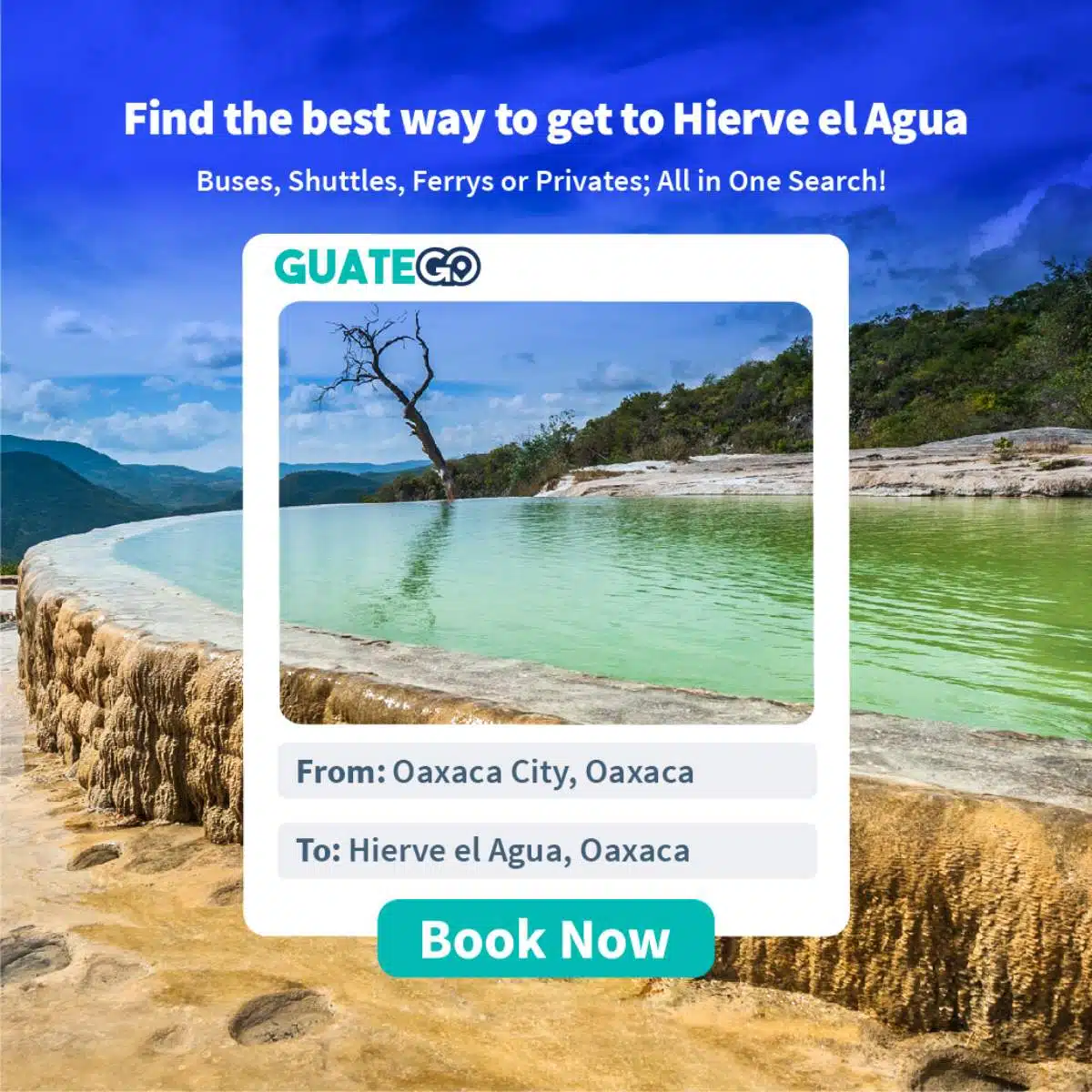 Como chegar da cidade de Oaxaca a Hierve el Agua, México