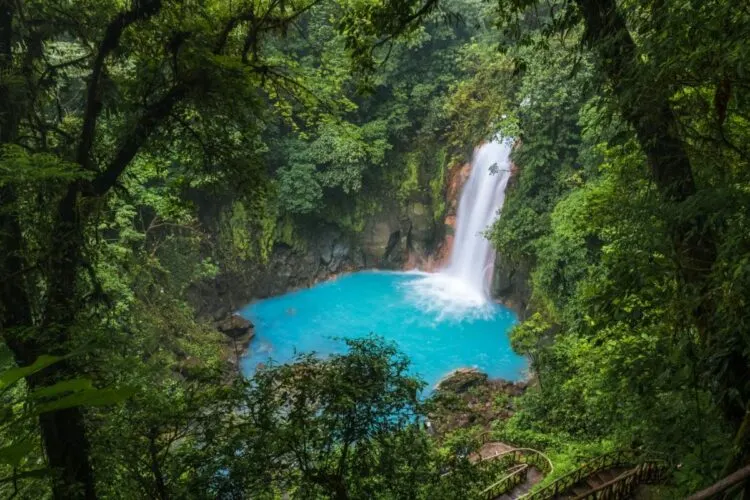 Celeste River In Tenorio Volcano National Park Of Costa Rica